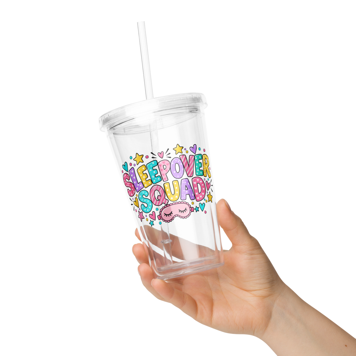 Sleepover Squad Clear Tumbler – 16 oz