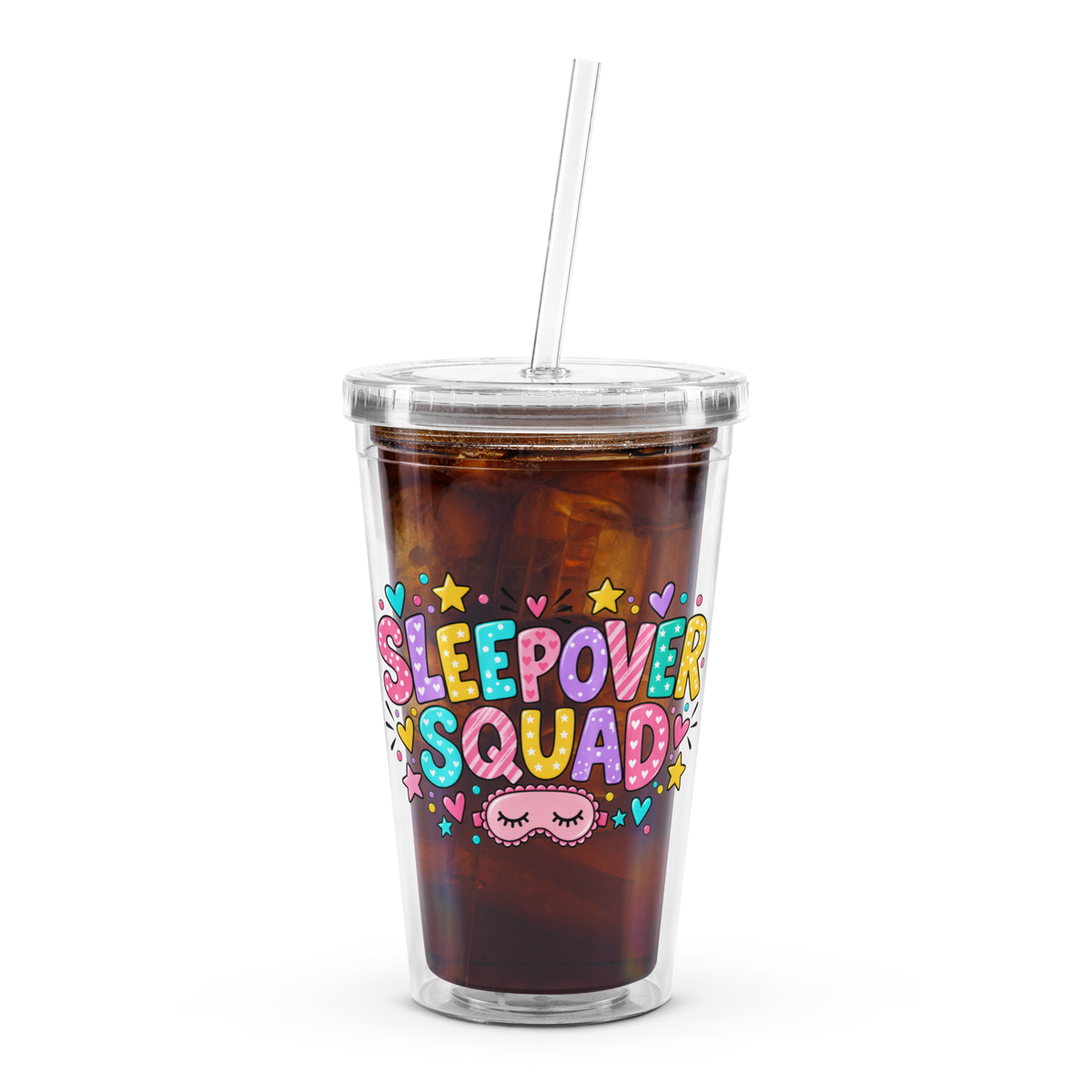 Sleepover Squad Clear Tumbler – 16 oz