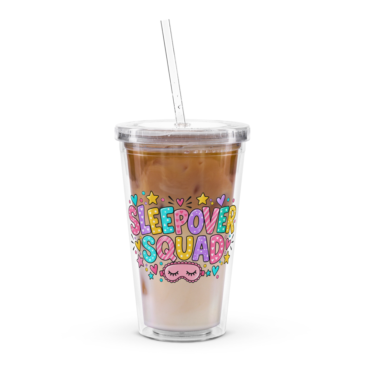 Sleepover Squad Clear Tumbler – 16 oz